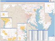 Maryland <br /> Wall Map <br /> Zip Code <br /> Basic Style 2025 Map