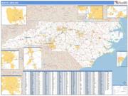 North Carolina <br /> Wall Map <br /> Zip Code <br /> Basic Style 2025 Map