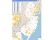 New Jersey <br /> Wall Map <br /> Zip Code <br /> Basic Style 2025 Map