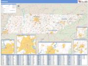 Tennessee <br /> Wall Map <br /> Zip Code <br /> Basic Style 2025 Map