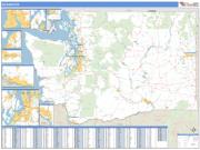 Washington <br /> Wall Map <br /> Zip Code <br /> Basic Style 2025 Map