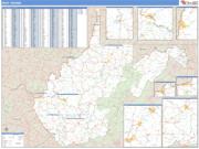 West Virginia <br /> Wall Map <br /> Zip Code <br /> Basic Style 2025 Map