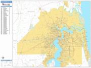 Jacksonville <br /> Wall Map <br /> Basic Style 2025 Map