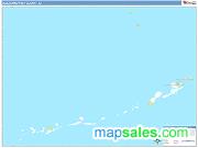 Aleutians West County, AK <br /> Wall Map <br /> Zip Code <br /> Basic Style 2025 Map