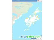 Kodiak Island County, AK <br /> Wall Map <br /> Zip Code <br /> Basic Style 2025 Map
