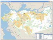 Contra Costa County, CA <br /> Wall Map <br /> Zip Code <br /> Basic Style 2025 Map