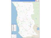Mendocino County, CA <br /> Wall Map <br /> Zip Code <br /> Basic Style 2025 Map