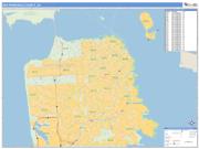 San Francisco County, CA <br /> Wall Map <br /> Zip Code <br /> Basic Style 2025 Map