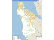 San Mateo County, CA <br /> Wall Map <br /> Zip Code <br /> Basic Style 2025 Map