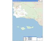 Santa Barbara County, CA <br /> Wall Map <br /> Zip Code <br /> Basic Style 2025 Map