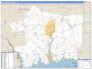 New London County, CT <br /> Wall Map <br /> Zip Code <br /> Basic Style 2025 Map