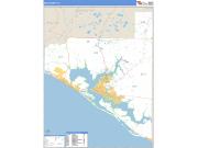 Bay County, FL <br /> Wall Map <br /> Zip Code <br /> Basic Style 2025 Map