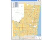 Broward County, FL <br /> Wall Map <br /> Zip Code <br /> Basic Style 2025 Map