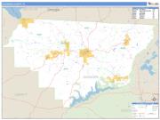 Gadsden County, FL <br /> Wall Map <br /> Zip Code <br /> Basic Style 2025 Map