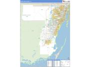 Miami-Dade County, FL <br /> Wall Map <br /> Zip Code <br /> Basic Style 2025 Map