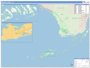Monroe County, FL <br /> Wall Map <br /> Zip Code <br /> Basic Style 2025 Map