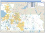 Orange County, FL <br /> Wall Map <br /> Zip Code <br /> Basic Style 2025 Map