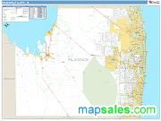 Palm Beach County, FL <br /> Wall Map <br /> Zip Code <br /> Basic Style 2025 Map