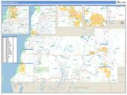 Pasco County, FL <br /> Wall Map <br /> Zip Code <br /> Basic Style 2025 Map