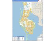 Pinellas County, FL <br /> Wall Map <br /> Zip Code <br /> Basic Style 2025 Map