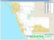 Sarasota County, FL <br /> Wall Map <br /> Zip Code <br /> Basic Style 2025 Map