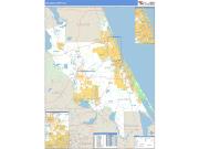 Volusia County, FL <br /> Wall Map <br /> Zip Code <br /> Basic Style 2025 Map
