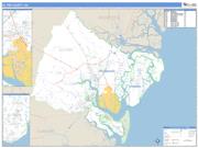 Glynn County, GA <br /> Wall Map <br /> Zip Code <br /> Basic Style 2025 Map