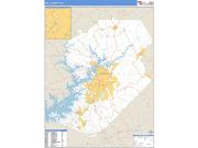 Hall County, GA <br /> Wall Map <br /> Zip Code <br /> Basic Style 2025 Map