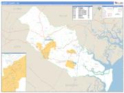 Liberty County, GA <br /> Wall Map <br /> Zip Code <br /> Basic Style 2025 Map