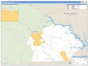 Stephens County, GA <br /> Wall Map <br /> Zip Code <br /> Basic Style 2025 Map