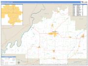 Gibson County, IN <br /> Wall Map <br /> Zip Code <br /> Basic Style 2025 Map