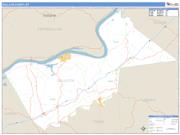 Gallatin County, KY <br /> Wall Map <br /> Zip Code <br /> Basic Style 2025 Map