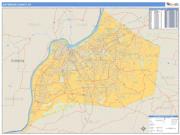 Jefferson County, KY <br /> Wall Map <br /> Zip Code <br /> Basic Style 2025 Map