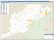 Letcher County, KY <br /> Wall Map <br /> Zip Code <br /> Basic Style 2025 Map