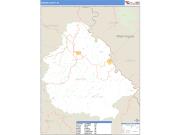 Martin County, KY <br /> Wall Map <br /> Zip Code <br /> Basic Style 2025 Map