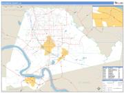 Ascension County, LA <br /> Wall Map <br /> Zip Code <br /> Basic Style 2025 Map