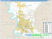 E. Baton Rouge County, LA <br /> Wall Map <br /> Zip Code <br /> Basic Style 2025 Map