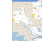 St. Martin County, LA <br /> Wall Map <br /> Zip Code <br /> Basic Style 2025 Map