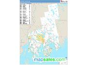 Hancock County, ME <br /> Wall Map <br /> Zip Code <br /> Basic Style 2025 Map