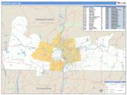 Hampden County, MA <br /> Wall Map <br /> Zip Code <br /> Basic Style 2025 Map