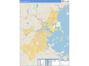 Suffolk County, MA <br /> Wall Map <br /> Zip Code <br /> Basic Style 2025 Map