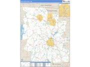 Worcester County, MA <br /> Wall Map <br /> Zip Code <br /> Basic Style 2025 Map