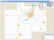 Saginaw County, MI <br /> Wall Map <br /> Zip Code <br /> Basic Style 2025 Map