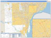 Wayne County, MI <br /> Wall Map <br /> Zip Code <br /> Basic Style 2025 Map