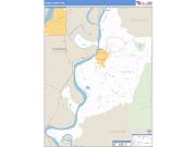 Adams County, MS <br /> Wall Map <br /> Zip Code <br /> Basic Style 2025 Map