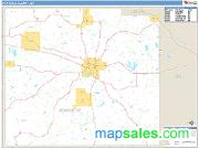 Pontotoc County, MS <br /> Wall Map <br /> Zip Code <br /> Basic Style 2025 Map