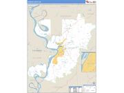Warren County, MS <br /> Wall Map <br /> Zip Code <br /> Basic Style 2025 Map