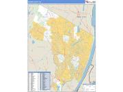 Bergen County, NJ <br /> Wall Map <br /> Zip Code <br /> Basic Style 2025 Map