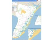 Cape May County, NJ <br /> Wall Map <br /> Zip Code <br /> Basic Style 2025 Map