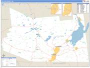 Fulton County, NY <br /> Wall Map <br /> Zip Code <br /> Basic Style 2025 Map